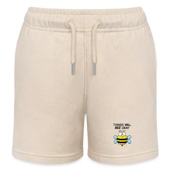 Tout ira bien – Sweet Motivational Bee - Short de jogging enfant bio Stanley/Stella - écru doux - Devant