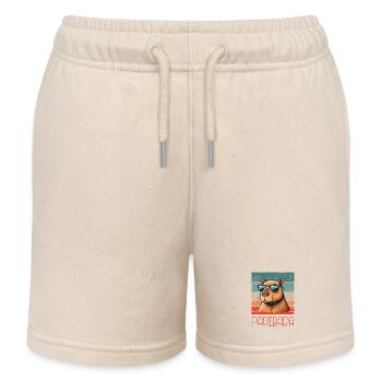 Papibara Daddy Funny - Kids Organic Sweat Shorts by Stanley/Stella - soft Ecru - Front