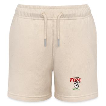 Girl on Fire – Paulinchen - Kids Organic Sweat Shorts by Stanley/Stella - soft Ecru - Front