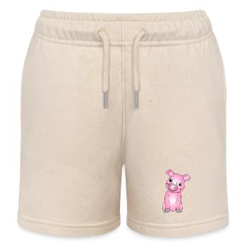 Süßes Schweinchen - Kinder Organic Joggingshorts Mini Bolter von Stanley/Stella - Natur - Vorne
