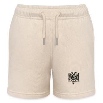 Albania flag camouflage colors - Kids Organic Sweat Shorts by Stanley/Stella - soft Ecru - Front