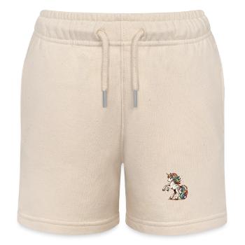 Regenbogen Einhorn | Das letzte Regenbogeneinhorn - Kinder Organic Joggingshorts Mini Bolter von Stanley/Stella - Natur - Vorne