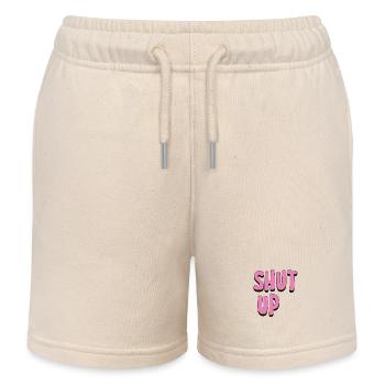 Shut Up - Kids Organic Sweat Shorts by Stanley/Stella - soft Ecru - Front