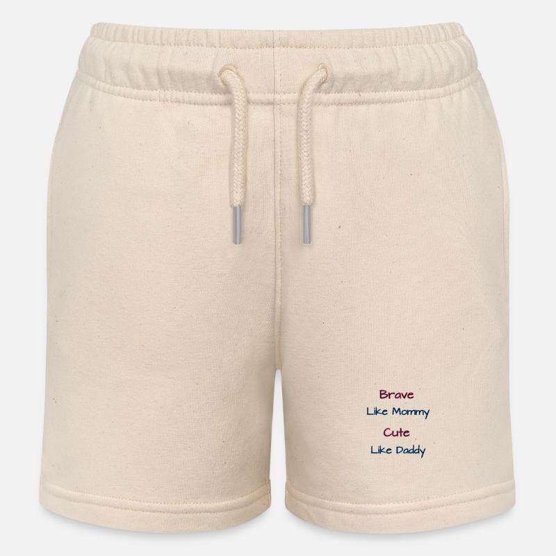 Courageuse comme maman - Short de jogging enfant bio Stanley/Stella - écru doux