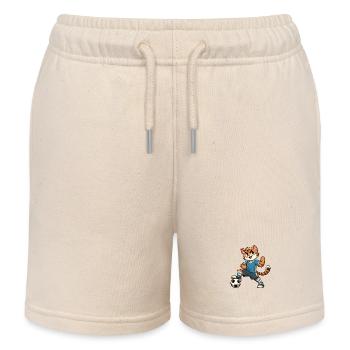 Gatto Coatto: Fußballspieler - Kinder Organic Joggingshorts Mini Bolter von Stanley/Stella - Natur - Vorne