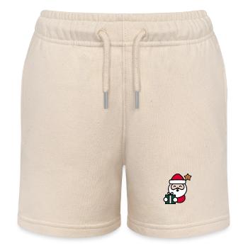Funny Santa - Kids Organic Sweat Shorts by Stanley/Stella - soft Ecru - Front