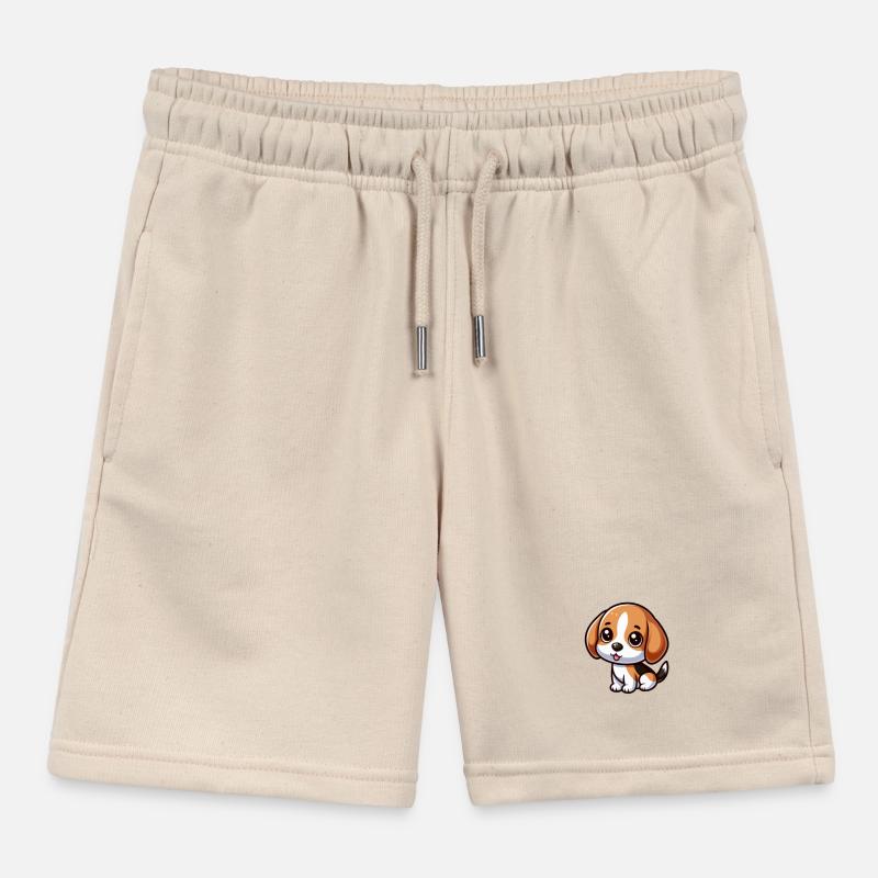 Chibi Beagle Dog Kids Organic Sweat Shorts by Stanley/Stella