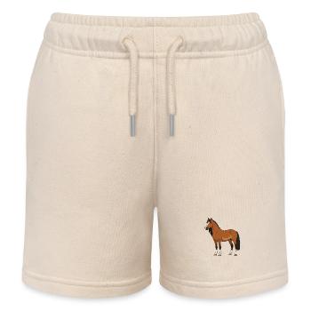 Exmoor horse reel - Kids Organic Sweat Shorts by Stanley/Stella - soft Ecru - Front