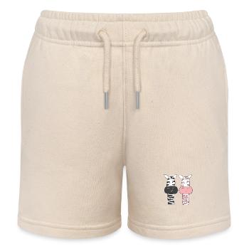 zebra mr und mrs - Kinder Organic Joggingshorts Mini Bolter von Stanley/Stella - Natur - Vorne