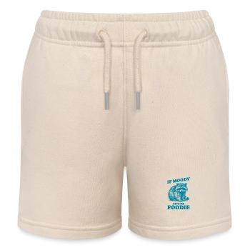 If Moody Give Me Foodie Funny Quote Raccoon Design - Kids Organic Sweat Shorts by Stanley/Stella - soft Ecru - Front