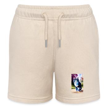 Häusliche kurzhaarige Katze sieht dich an - Kinder Organic Joggingshorts Mini Bolter von Stanley/Stella - Natur - Vorne