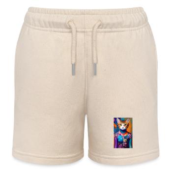 Erstaunliche kurzhaarige Hauskatze - Kinder Organic Joggingshorts Mini Bolter von Stanley/Stella - Natur - Vorne