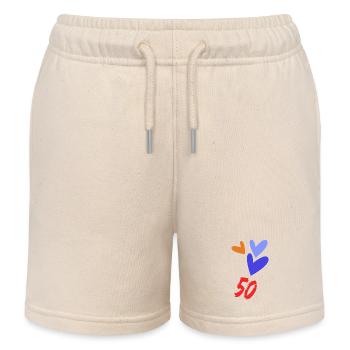 50. 50 ANS. 50e ANNIVERSAIRE. ANNIVERSAIRE 50 ANS. - Short de jogging enfant bio Stanley/Stella - écru doux - Devant
