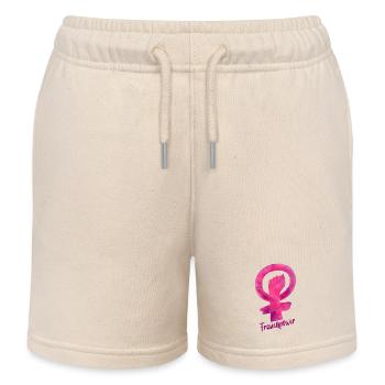 Frauenpower - Weiblichkeit weiblich Zeichen - Kinder Organic Joggingshorts Mini Bolter von Stanley/Stella - Natur - Vorne