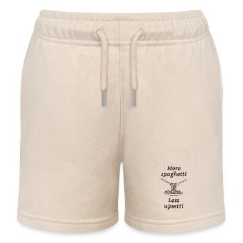 more spaghetti less upsetti - Kids Organic Sweat Shorts by Stanley/Stella - soft Ecru - Front