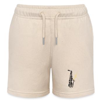 Saxophone Player Chemise cadeau d’écriture manuscrite - Short de jogging enfant bio Stanley/Stella - écru doux - Devant