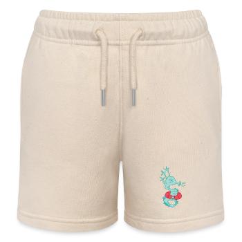 Bademeister, Seepferdchen mit Schwimmring - Kinder Organic Joggingshorts Mini Bolter von Stanley/Stella - Natur - Vorne