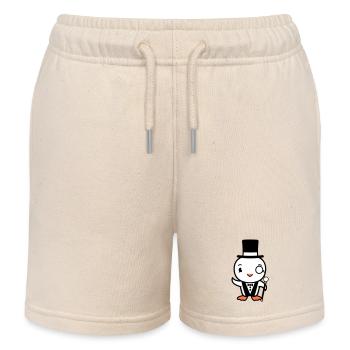 Sir Bird chapeau haut de forme Monocle Lunettes Rich M. - Short de jogging enfant bio Stanley/Stella - écru doux - Devant