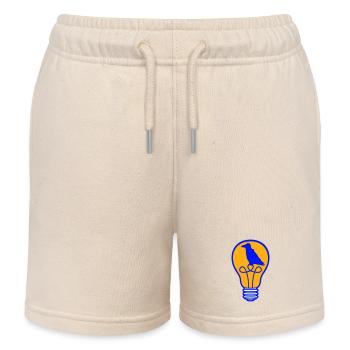 Vogel sitzt in Glühbirne Lampe Rabe Papagai Krähe - Kinder Organic Joggingshorts Mini Bolter von Stanley/Stella - Natur - Vorne