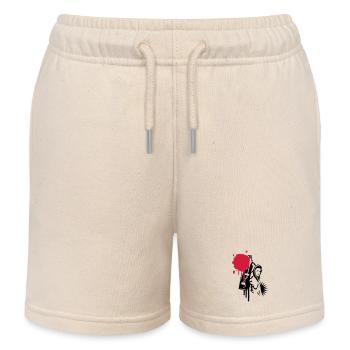 A sprayer with spray can in graffiti style - Kids Organic Sweat Shorts by Stanley/Stella - soft Ecru - Front