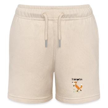 Auf den Kindergarten - lustiger Fuchs mit Roller - Kinder Organic Joggingshorts Mini Bolter von Stanley/Stella - Natur - Vorne