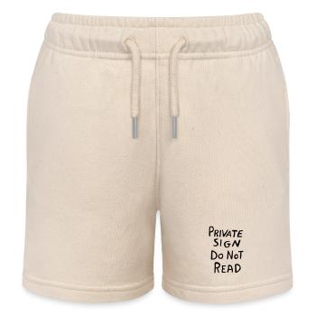 Panneau de zone privée - Design secret amusant - Short de jogging enfant bio Stanley/Stella - écru doux - Devant