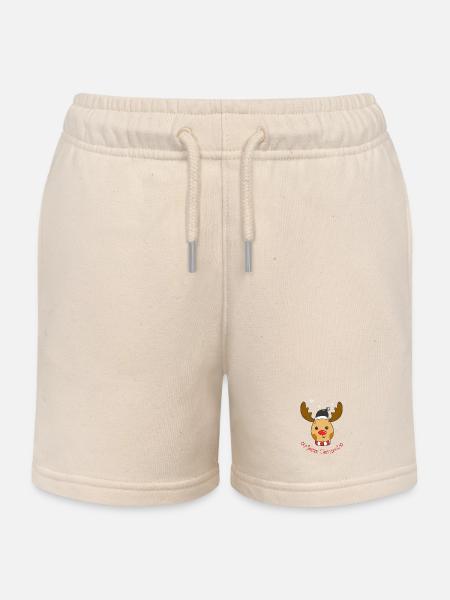Conception de Noël mignon renne Rudolph - Short de jogging enfant bio Stanley/Stella - écru doux