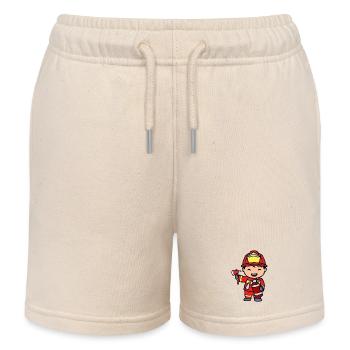 Fire extinguishers Firefighters Fire protection - Kids Organic Sweat Shorts by Stanley/Stella - soft Ecru - Front
