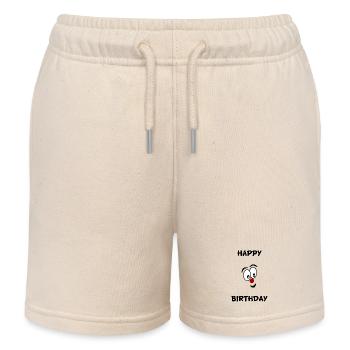 HUMOR. QUOTATION. MESSAGE. RETIREMENT. ANNIVERSARY. - Kids Organic Sweat Shorts by Stanley/Stella - soft Ecru - Front