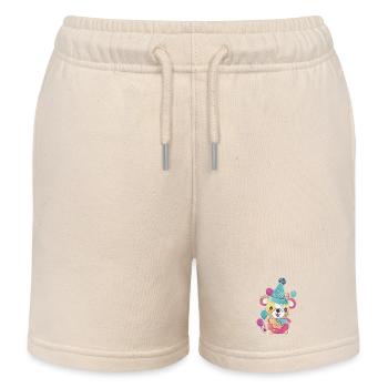 Party Bear - Kids Organic Sweat Shorts by Stanley/Stella - soft Ecru - Front