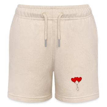 rotes Herz rot Geschenk Valentinstag - Kinder Organic Joggingshorts Mini Bolter von Stanley/Stella - Natur - Vorne