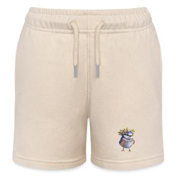 Couronne florale d’oiseau - Short de jogging enfant bio Stanley/Stella - écru doux - Devant