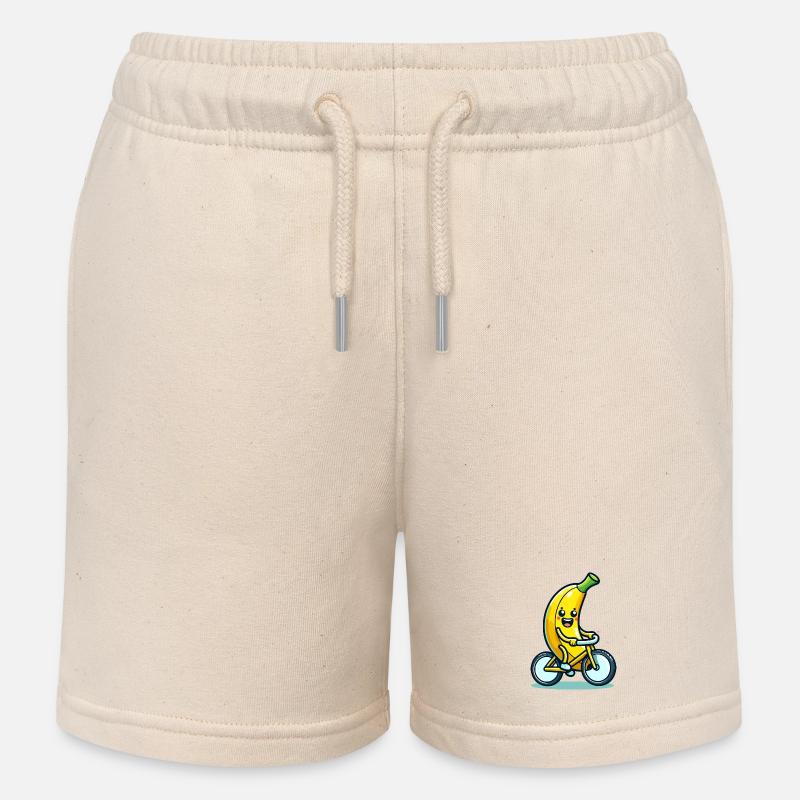 Banana Biker : le pédalier qui épluche - Short de jogging enfant bio Stanley/Stella - écru doux