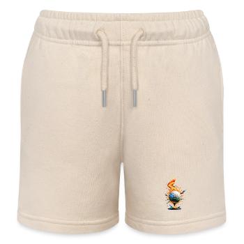 Shiny white golf ball - Kids Organic Sweat Shorts by Stanley/Stella - soft Ecru - Front