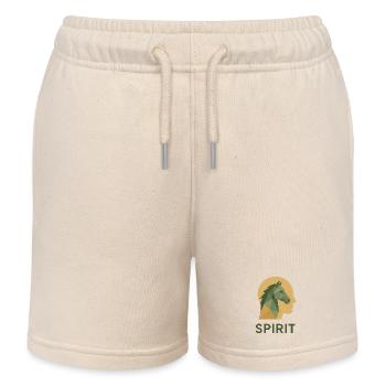 Horse – Spirit - Kids Organic Sweat Shorts by Stanley/Stella - soft Ecru - Front