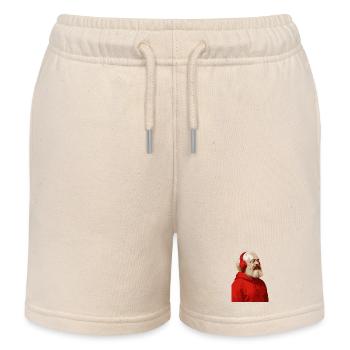 Karl Marx en sweat à capuche rouge et écouteurs écoute m - Short de jogging enfant bio Stanley/Stella - écru doux - Devant