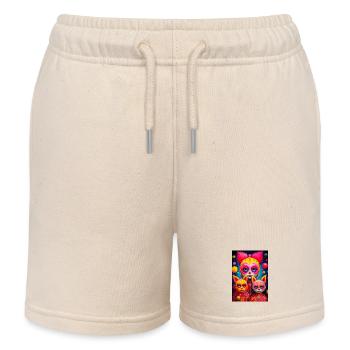 Cosmic faces sketched in vivid colors - Kids Organic Sweat Shorts by Stanley/Stella - soft Ecru - Front