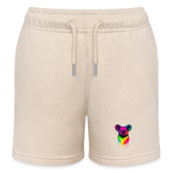 Rainbow Koala Neon Splatter - Kids Organic Sweat Shorts by Stanley/Stella - soft Ecru - Front