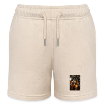 Astronaut im orangefarbenen Anzug in der Kapsel - Kinder Organic Joggingshorts Mini Bolter von Stanley/Stella - Natur - Vorne