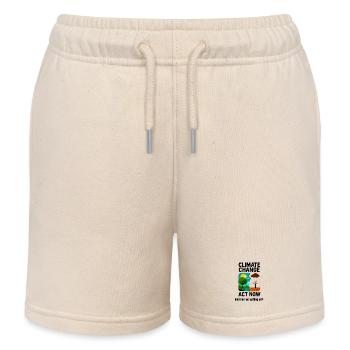 Klimawandel jetzt: Jetzt handeln - Kinder Organic Joggingshorts Mini Bolter von Stanley/Stella - Natur - Vorne