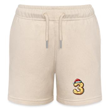 3 Zahl Keks Weihnachten - Kinder Organic Joggingshorts Mini Bolter von Stanley/Stella - Natur - Vorne