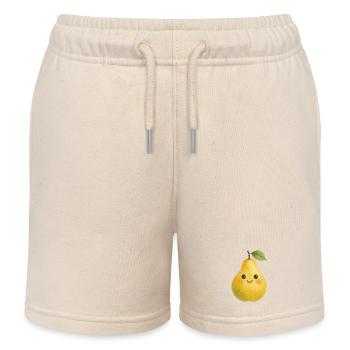 Gelbe Birne mit Gesicht Aquarell Frucht Baby Kind  - Kinder Organic Joggingshorts Mini Bolter von Stanley/Stella - Natur - Vorne