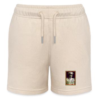Haile Selassie I Jah Rastafari Rasta Reggae Roots - Kinder Organic Joggingshorts Mini Bolter von Stanley/Stella - Natur - Vorne
