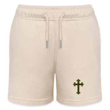 Kreuz Symbol Christlich - Kinder Organic Joggingshorts Mini Bolter von Stanley/Stella - Natur - Vorne