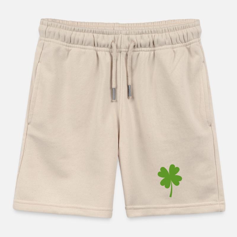 Solid four-leaf clover Kids Organic Sweat Shorts by Stanley/Stella