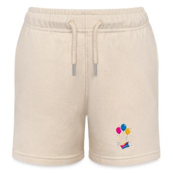 Karneval mit Narrenkappe und bunten Ballons - Kinder Organic Joggingshorts Mini Bolter von Stanley/Stella - Natur - Vorne