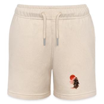Beautiful Warrior | Oriental Japanese Art - Kids Organic Sweat Shorts by Stanley/Stella - soft Ecru - Front