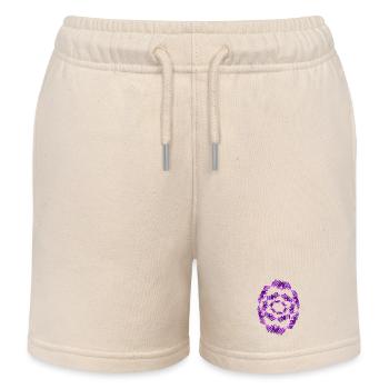 Motif du Mandala de l’Étoile Pourpre - Short de jogging enfant bio Stanley/Stella - écru doux - Devant