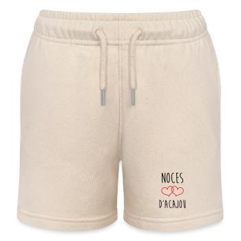 noces d'acajou 27 ans de mariage - Short de jogging enfant bio Stanley/Stella - écru doux - Devant