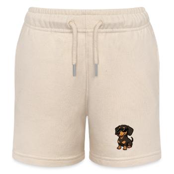 Cooler Dackel mit Sonnenbrille Freund Herrchen - Kinder Organic Joggingshorts Mini Bolter von Stanley/Stella - Natur - Vorne